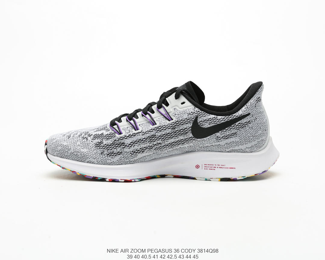 Men Nike Air Zoom PEGASUS 36 Shield Grey Black White Running Shoes